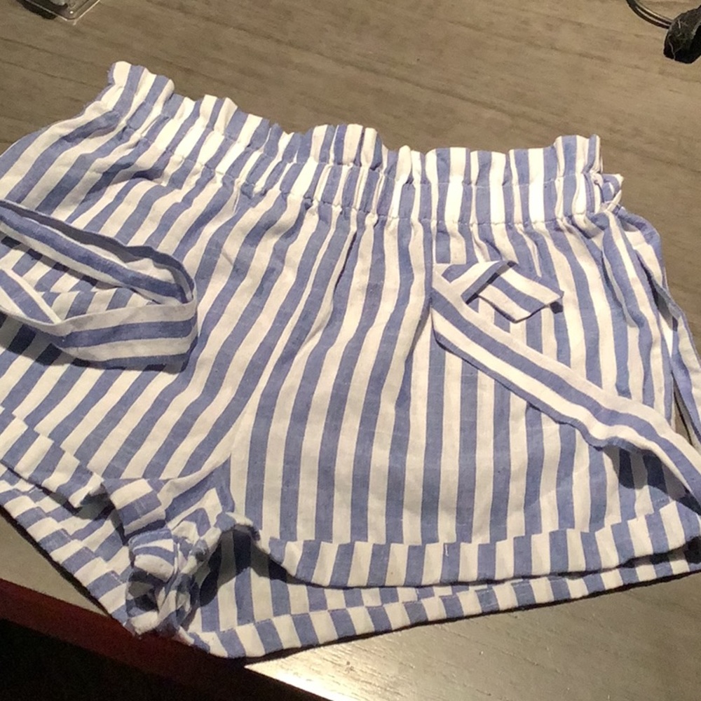 Blue and white stripped shorts